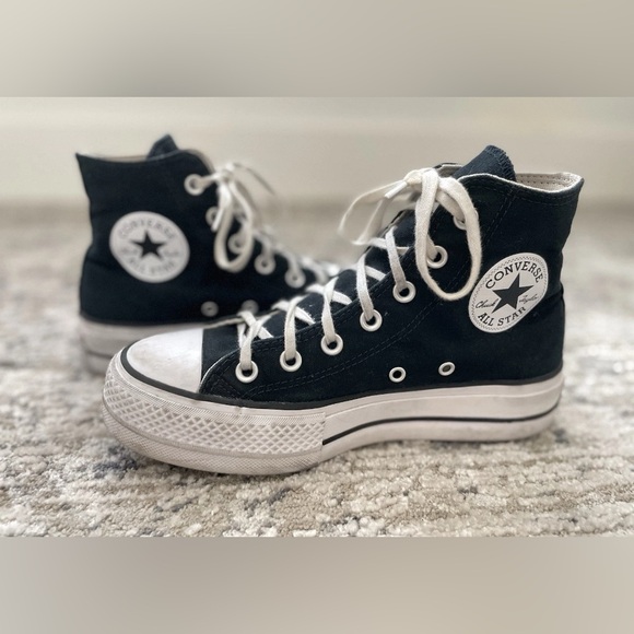 Converse Chuck Taylor All Star Lift Hi Top Sneaker Shoes Black 560845F Women 7 - Picture 8 of 10